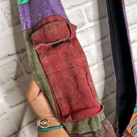 Handcrafted in Nepal Patchwork Boho Hippie Crossbody Bag Purse - Picture 6 of 8